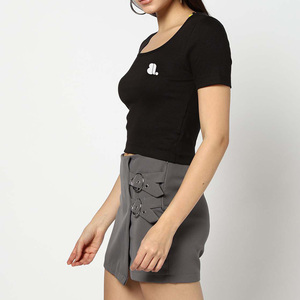 Camiseta de Manga Corta con Cuello Redondo para Mujer, Ecológica, con Logotipo, 100% Algodón Orgánico, de Secado Rápido y Transpirable, Informal de Verano - Product Image 4