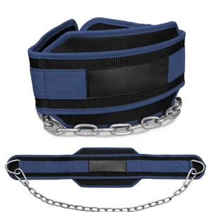 Nayab Industries Reinforced Neoprene Dip <b>Belt</b> Adjustable Steel <b>Chain</b> Hook Loop Closure for Weightlifting/Strength Training Gym - Product Image 4