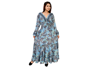 Robe longue estivale pour femmes, style Y2K, sexy, bohème, décontractée, plage, imprimé floral à pois, taille naturelle, impression numérique, logo au dos, robe douce - Product Image 5