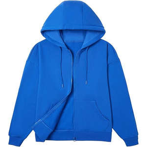 Sudadera con capucha de invierno para hombre, bordada, personalizable, de alta calidad, con cremallera, manga larga, antipilling, transpirable, 100% algodón, gruesa. - Product Image 1