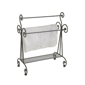 Porte-serviettes et porte-plaids doré antique, mobilier fonctionnel - Product Image 1
