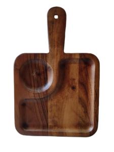 Bandeja de Servir Rectangular de Madera Moderna y Lujosa con Grabado, Duradera, para Cortar, 26.5x17.5x1.5cm, Gruesa y Antideslizante - Product Image 4