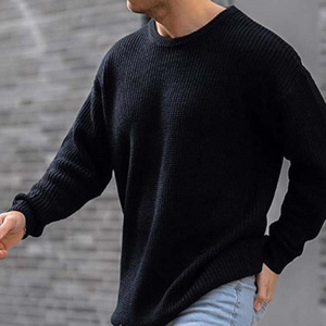 เสื้อสเวตเตอร์คอกลมถักนิตติ้งแฟชั่นผู้ชาย แขนยาว ทรงโอเวอร์ไซส์ จากผู้ผลิต - Product Image 3