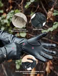 Warm Genuine <b>Leather</b> Full Finger <b>Driving</b> <b>Gloves</b> <b>for</b> <b>Men</b> and Women Comfortable <b>for</b> Winter Outdoor Wear Daily <b>Driving</b> High Quality - Product Image 5