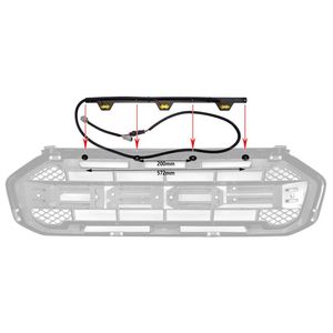 Kit Luci Griglia LED Stile Ranger Raptor 2019-2021, LED Ambra Plug and Play, Illuminazione Esterna Auto Modello D0100HE1XRY - Product Image 1