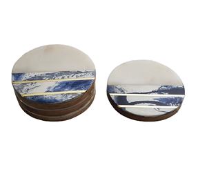 Superventas hecho a mano de resina de forma redonda y terrazo con posavasos personalizados pulidos de alta calidad suministros de cocina manteles individuales - Product Image 6