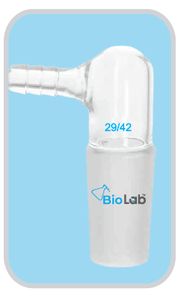 Biolab 29 42 Glass Bending Inlet Adapter Variable Size Laboratory Glassware Connector with 10mm <b>Hose</b> for Lab Setup - Product Image 1