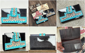 Cartera de Cuero Floral Hecha a Mano 2026, Venta Directa de Fábrica, para Mujer, Cuero Genuino de Vaca, Tarjetero RFID, Bolso Tipo Clutch - Product Image 3