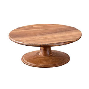 Natural Wood with Natural Colored Design <b>Cake</b> Stand With Single Tier Shiny Finishing & Design Wooden <b>Cake</b> <b>Tools</b> With Multiple - Product Image 6