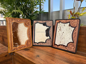 Multifunction Folder for Business Men & Women Zippered Hand Tooled Leather Portfolio With 3 Rings Folder Cowhide Binder Padfolio - Product Image 4