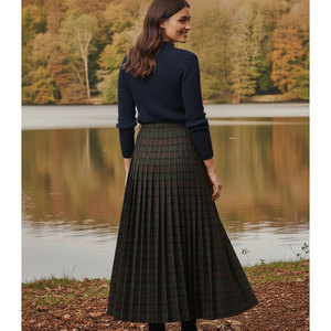 กระโปรงยาวลายสก็อตแบบดั้งเดิมสำหรับผู้หญิง มีให้เลือกมากกว่า 50 ลาย - Product Image 3