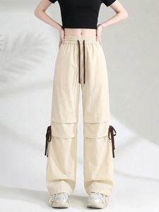 Latest Design Customized Color Women's Winter 100% Cotton Canvas Breathable Waterproof Jogging <b>Trousers</b> Drawstring Closure - Product Image 4