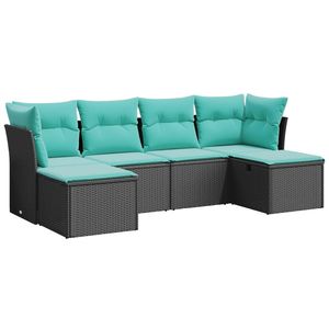 ชุดโซฟาสวนแบบโมดูลาร์หวายโพลีสีดำ - Product Image 2