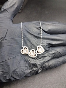 Colgantes de Cristal con Corte de Tres Corazones, Colgante de Aleación de Plata 925 con Moissanita, Joyería de Estilo Romántico, Regalo Unisex - Product Image 6