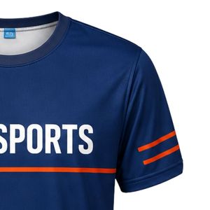 Men Blue Hockey Activewear Tee <b>Polyester</b> Sports <b>Shirt</b> Athletic Training Wear Team Uniform Outdoor Match Apparel Performance - Product Image 4