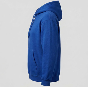 Sweat-shirt à capuche streetwear personnalisé, épais, <span class=keywords><strong>bleu</strong></span> <span class=keywords><strong>roi</strong></span> uni, 100% coton molletonné, coupe oversize, pour homme, vierge - Product Image 4