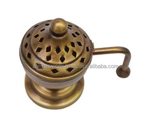 Purificador de latón para el hogar, quemador Dhuna Loban, Dhooni Dhoop Dani Dhuni Bakhoor, soporte de mesa de latón, quemador de incienso Dhoop Dani para Loban - Product Image 4