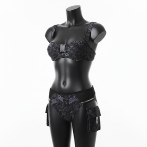 Conjunto de Bikini de Dos Piezas para Mujer de Alta Calidad, 230 GSM, Poli Spandex, Paneles de Malla en la Cintura, Logotipo Sublimado Personalizado - Product Image 4