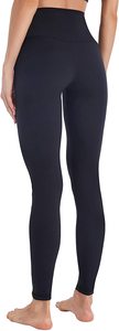 High Waist Knee-Length Leggings Women's Solid Color Stretchy Yoga <b>Pants</b> Breathable Anti-Bacterial Soft Knitted Seamed 220g - Product Image 4