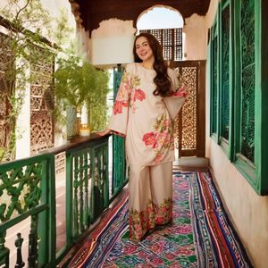 COMPRA NUEVO Conjunto de Salwar Kameez para Mujer de RADHE EXPORT, Color Marrón, Cuello Bordado, Estilo Tradicional, Secado Rápido, para Todas las Temporadas - Product Image 1