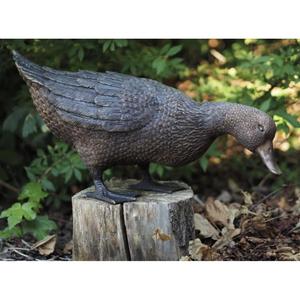 Sculpture d'oie en fonte, finition bronze, faite à la main, décorative, personnalisable, statue d'oiseau pour décoration de jardin - Product Image 3