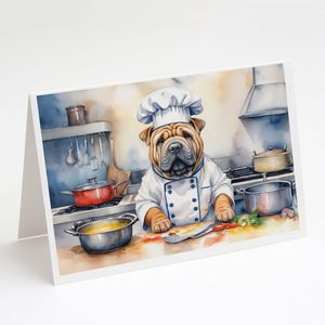 Lunatique A7 Taille 5x7 Cartes Vierge Paquet de 8 Cartes de Voeux Shar Pei le Chef avec Enveloppes - Product Image 1
