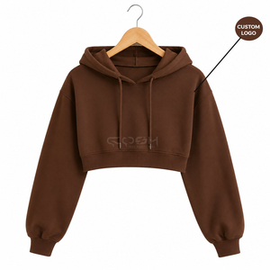Sweat à capuche court en molleton de coton Cosh International Sorority Sisterhood Hip Hop, effet délavé vintage - Product Image 1