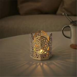 Portavelas Decorativos de Hierro Estilo Nórdico de Lujo, Recortados con Láser Dorado, para Eventos, Recuerdos de Fiesta y Decoración de Mesa de Salón - Product Image 2