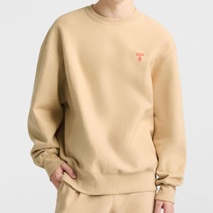 Haute qualité vierge surdimensionné lourd 500gsm polaire coton mélangé impression broderie chaud sweat à col rond pour unisexe - Product Image 5