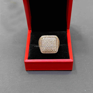 Big Moissanite Iced Hip Hop Engagement Wedding <b>Ring</b> for <b>Men</b> Micro Pave Setting Hollow Sterling Silver Rhodium Plated Jewelry - Product Image 2