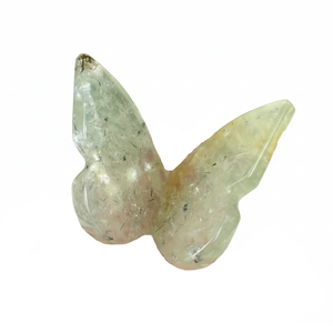 Vente en gros d'ailes de papillon 3D en préhnite naturelle, sculpture en cristal, pierre énergétique, spécimen minéral de guérison, décoration de bureau - Product Image 1