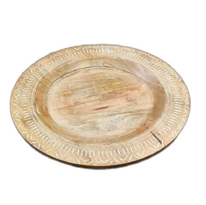 Assiette de Présentation en Bois Élégante, Assiette de Présentation Faite à la Main en Bois Naturel de Haute Qualité, Forme Arrondie - Product Image 1