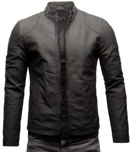 OEM Customized Design Motorbike Cow Skin Jacket Men's Winter <b>Stand</b> Collar Breathable Customized Logo Color Wholesale ODM Service - Product Image 1
