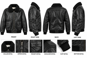 Veste en cuir pour homme TCustom, imperméable, respirante, écologique, en cuir de vachette de luxe, style motard, décontractée, vêtement d'extérieur d'hiver, fermeture éclair - Product Image 5