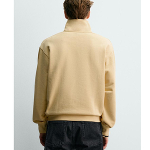 Custom Logo Men's Women's Half Zip Pullover Oversized <b>Mock</b> <b>Neck</b> Plain Cotton Streetwear <b>Top</b> - Product Image 2