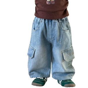 Pantalon cargo ample pour tout-petits garçons, style hip-hop, en coton, <span class=keywords><strong>jean</strong></span> unisexe, <span class=keywords><strong>jean</strong></span> baggy - Product Image 2