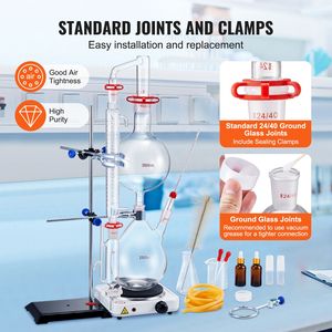 Evaporatore Rotante da Laboratorio 2000ml, Kit per Distillazione di Oli Essenziali con Piastra Riscaldante da 1000W e Vetreria in Borosilicato 3.3 - Product Image 4