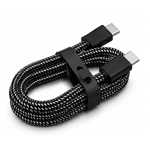 Red Nylon Braided Flat <b>Type</b>-<b>C</b> to <b>Type</b>-<b>C</b> 8PIN <b>USB</b> <b>Cable</b> with Right-Angle and Micro Connectors for IOS Mobile Phones Fast <b>Charging</b> - Product Image 5