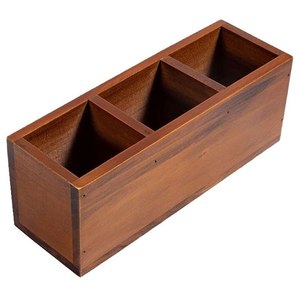 Rustic wood caddy handmade wooden storage box organizer <b>kitchen</b> utensil holder portable handle farmhouse <b>decor</b> <b>item</b> - Product Image 5