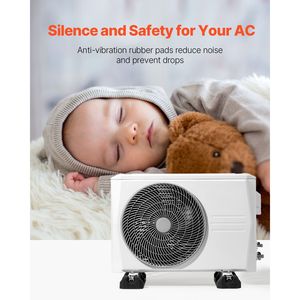 <b>Mini</b> Split Air Conditioning Systems Floor Mounting Base Kit 9000-36000BTU <b>AC</b> Heat Pump with Furniture Pads Ground Base Pad - Product Image 4