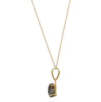 Collar con Colgante de Diamante Natural en Bruto de Primera Calidad, Estilo Art Deco, Oro Sólido de 14K/18K, Engaste de Garras Hecho a Mano, Joyería Minimalista Hecha a Mano