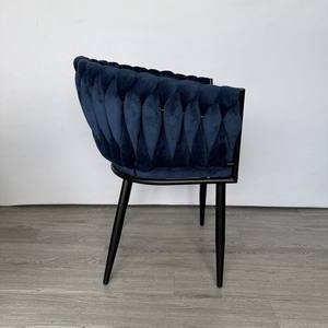 Luxury Navy <b>Blue</b> Velvet Dining <b>Chairs</b> Minimalist Design for Home Kitchen Restaurant Hotel Furniture - Product Image 3