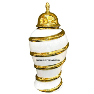 Nordic Classic Elegant Ginger Jar Vase Home Living Room Luxury Golden Plated General Storage Jar Crafts Decoration - Product Image 1