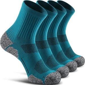 TriPro Sports <b>Moisture</b> Wicking 100% Cotton Thick Cushioned Compression Anti-Slip Breathable Crew <b>Socks</b> Cuff for Running Soccer - Product Image 3