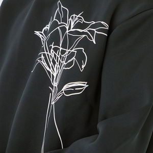 Sudadera con Capucha Negra para Hombre, Diseño Gráfico, Estilo Casual, Holgada, Streetwear - Product Image 3