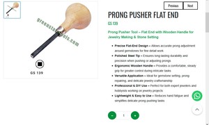 Prong Pusher Flat End Wooden Handle Jewelry <b>Tools</b> Stone Setting <b>Tool</b> Goldsmith Hand <b>Tool</b> |Item No GS-139 - Product Image 3