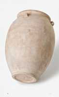 Vas Keramik Terakota Buatan Tangan Tradisional Rustic Tiga Pegangan Bentuk Elips Gaya Vintage Pot Bunga Rumah Taman Hidup