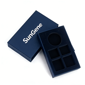 Petite boîte cadeau porte-clés personnalisée avec logo, style tiroir, en papier couché recyclable, forme rectangulaire, certifiée ISO9001, promotionnelle - Product Image 1