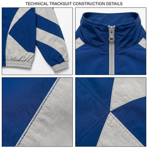 Conjunto Deportivo para Hombre en Azul y Gris, Chaqueta Cortavientos y Pantalones con Bloques de Color, Tejido de Punto de Secado Rápido, Ropa de Primavera - Product Image 6