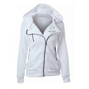 White Winter Zipper <b>Women</b> Ladies Jackets <b>Cardigan</b> Long Sleeve Jacket Oversize Fleece Hoodie Sweatshirt Plus Size Zipper Pullover - Product Image 3